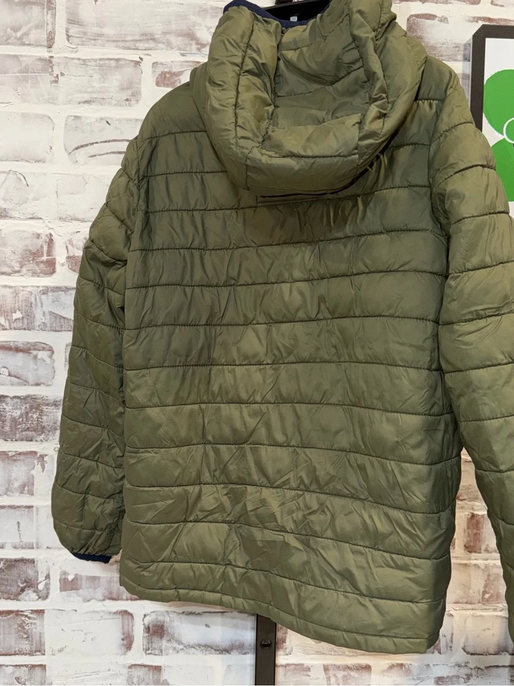 GAP Olive Green Puffer Jacket with Hood small 5/6